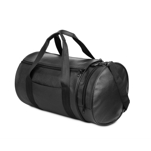 Suni Deri Siyah Spor Çantası 